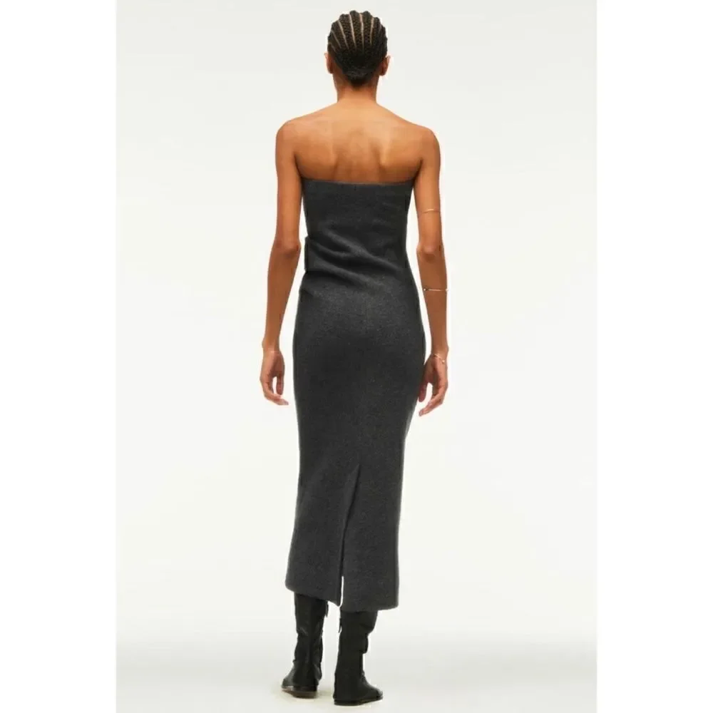 NWT Zara Limited Edition Fall/Winter 2022 Collection Strapless Gray Wool Dress